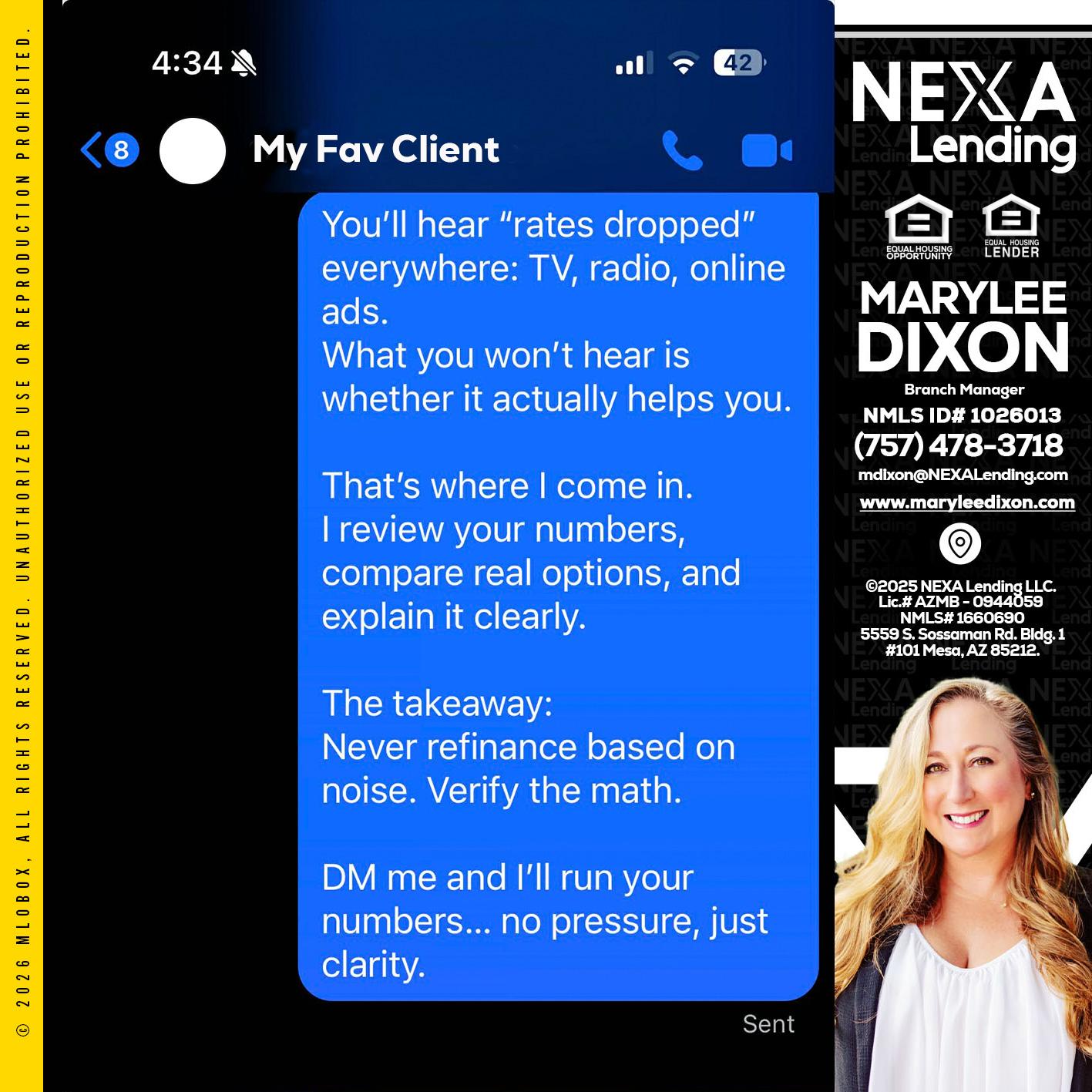 MY FAV CLIENT - Marylee Dixon -Branch Manager