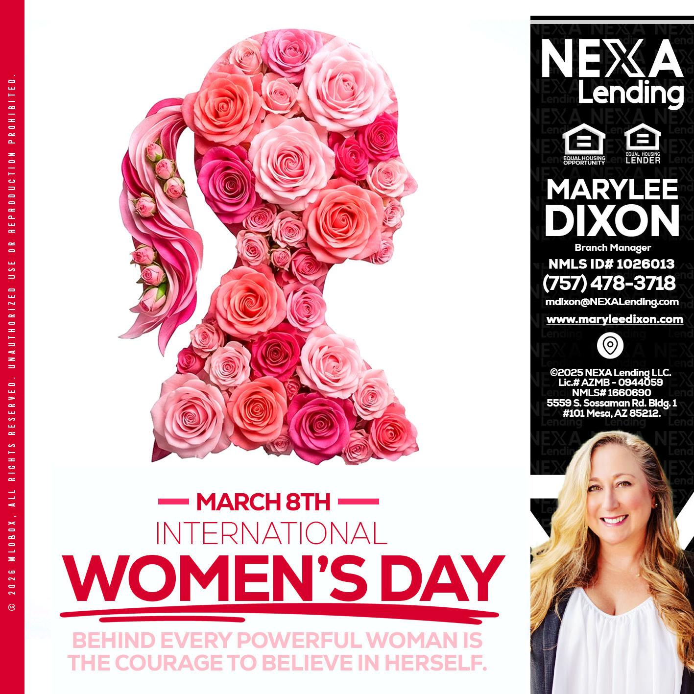MARCH 8TH - Marylee Dixon -Branch Manager