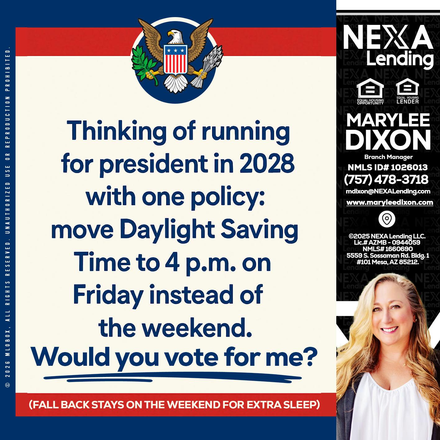 THINKING OF RUNING - Marylee Dixon -Branch Manager