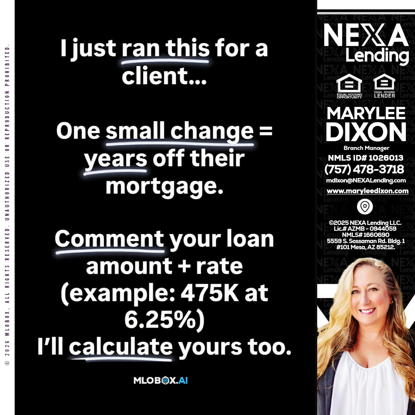 I JUST RAN - Marylee Dixon -Branch Manager