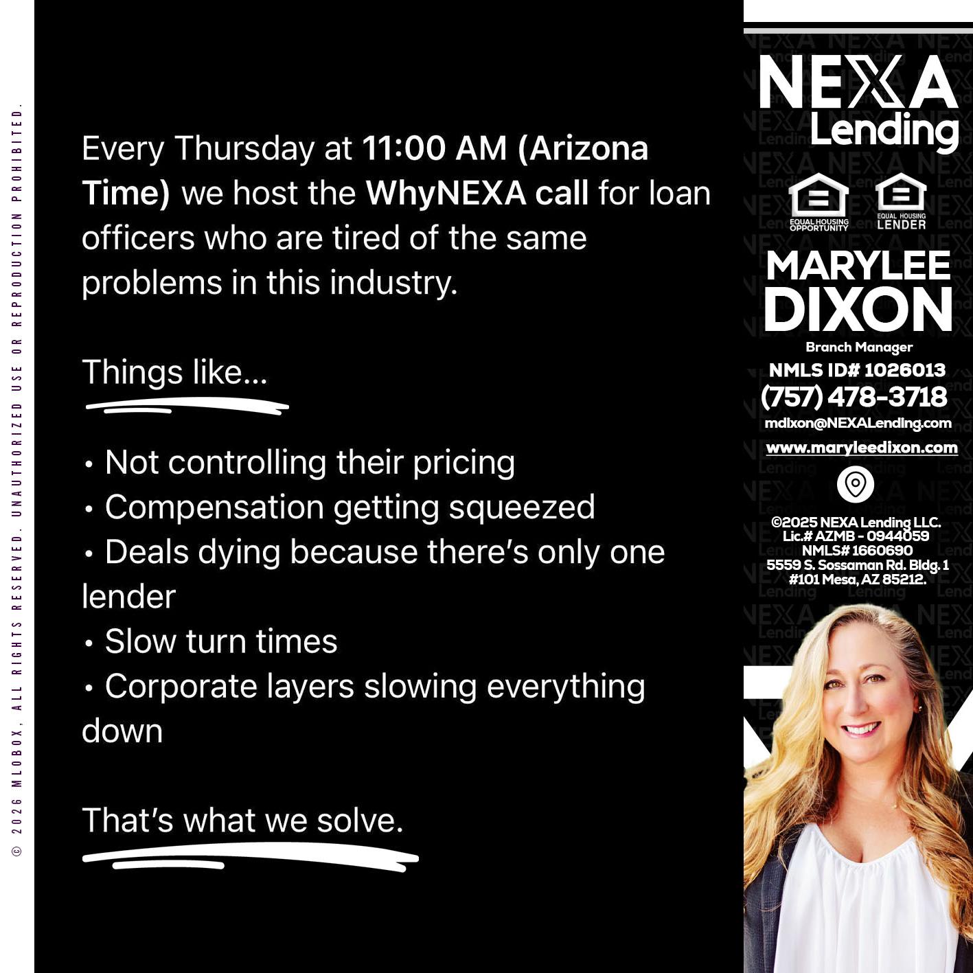 WHY NEXA - Marylee Dixon -Branch Manager