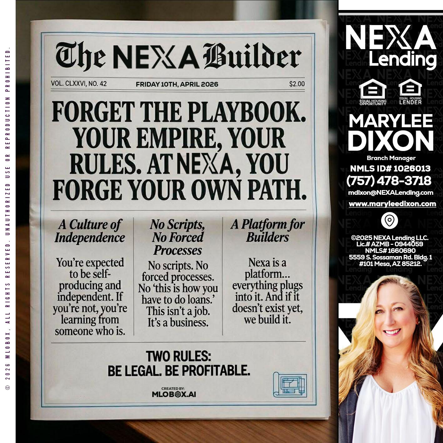 THE NEXA BUILDER - Marylee Dixon -Branch Manager