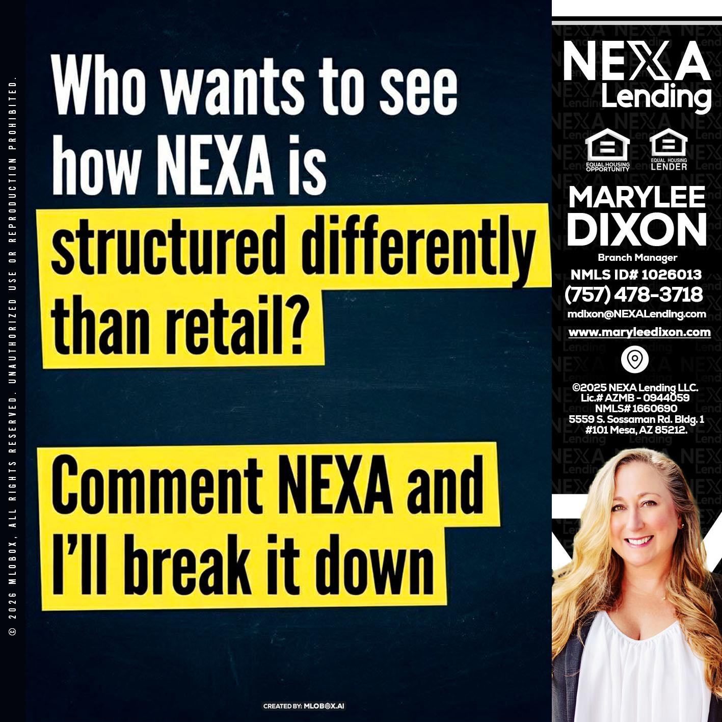 who want to see - Marylee Dixon -Branch Manager