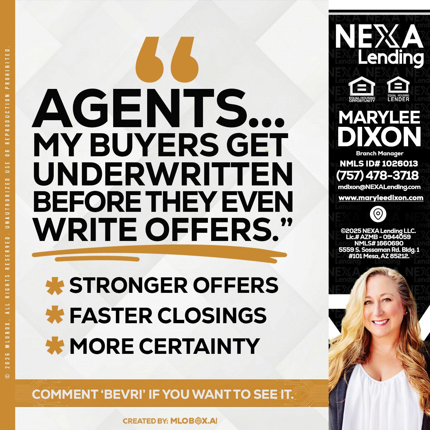 agents - Marylee Dixon -Branch Manager