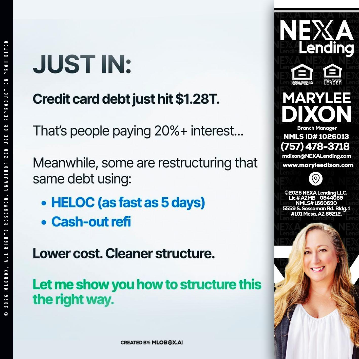JUST IN - Marylee Dixon -Branch Manager
