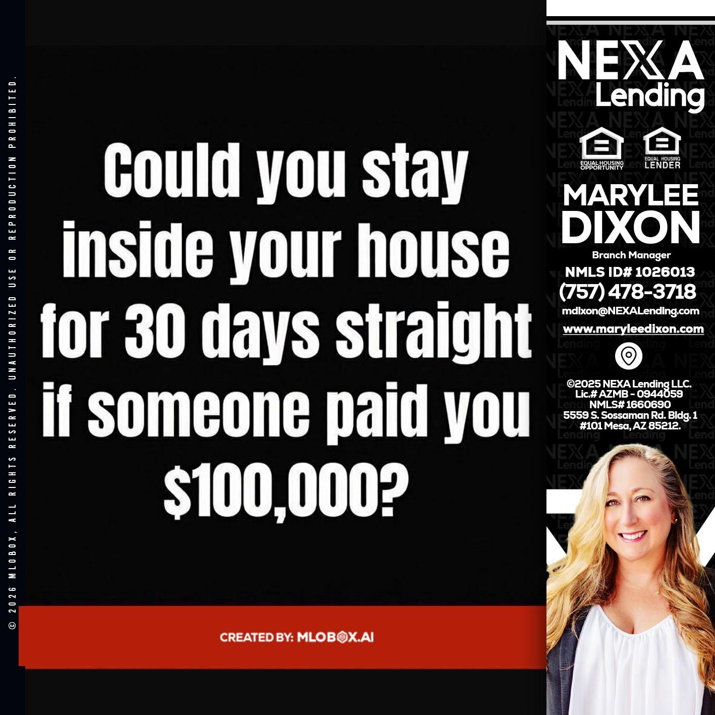 COULD YOU STAY - Marylee Dixon -Branch Manager