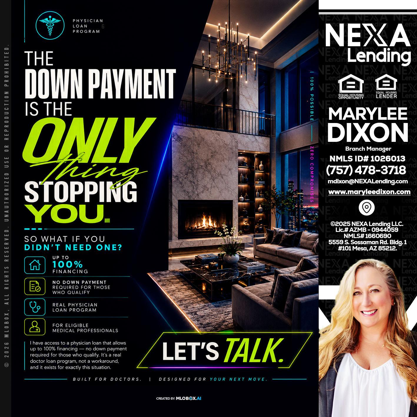 THE DOWN PAYMENT - Marylee Dixon -Branch Manager
