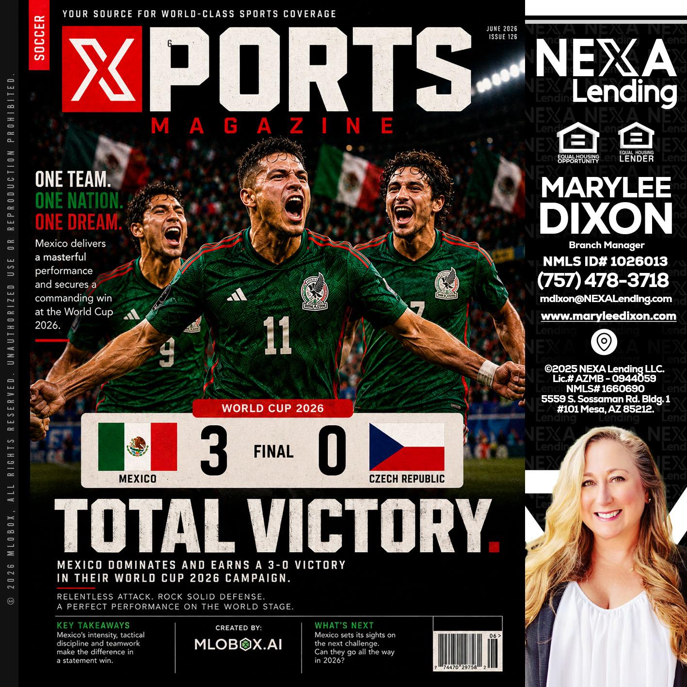 World Cup 2026 MEX 1-0 CZECH - Marylee Dixon -Branch Manager