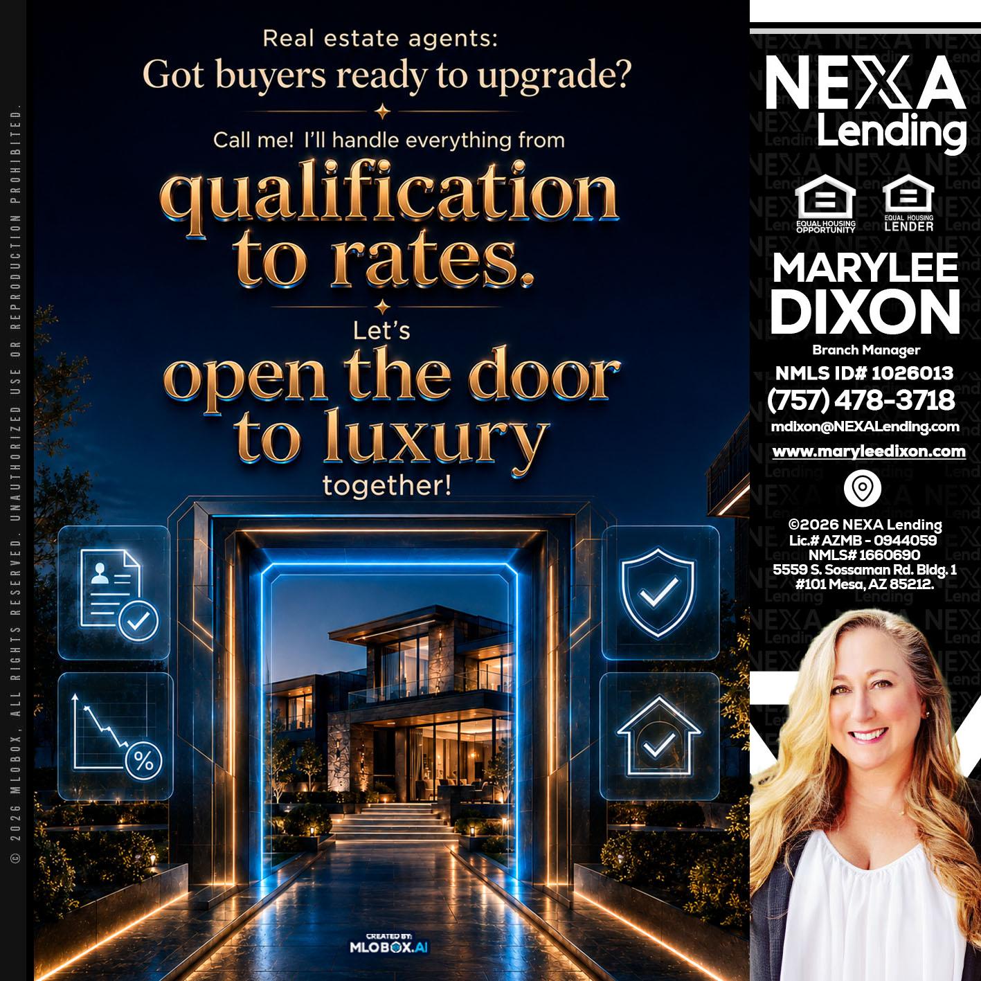 QUALIFICATION TO RATES - Marylee Dixon -Branch Manager