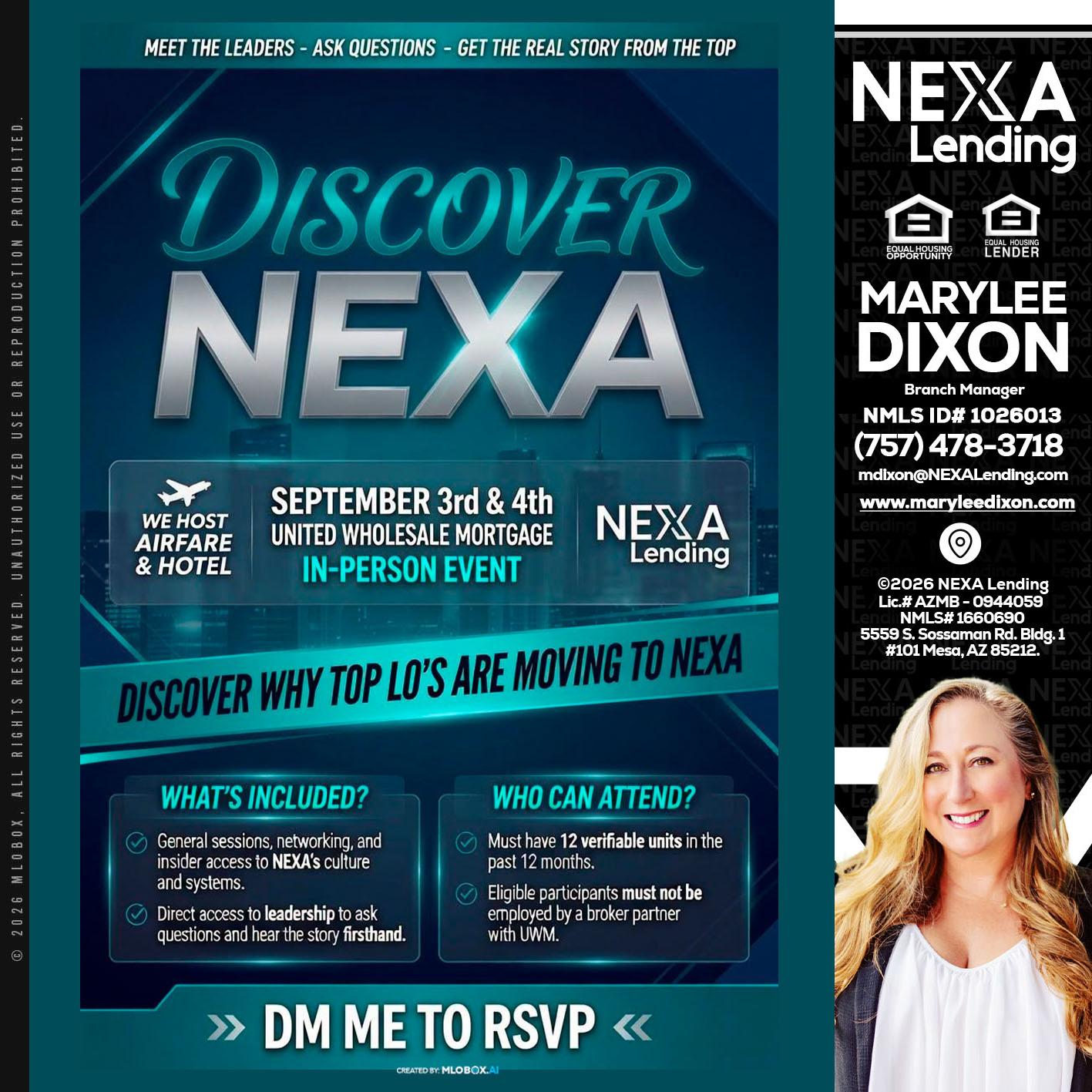DISCOVER NEXA - Marylee Dixon -Branch Manager